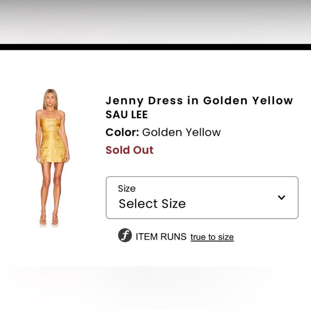 Sau Lee Golden Yellow Jenny Dress